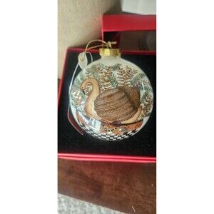 Debbie Mumm 12 Days of Christmas Glass Ornament "7 Swans A Swimming" NWT